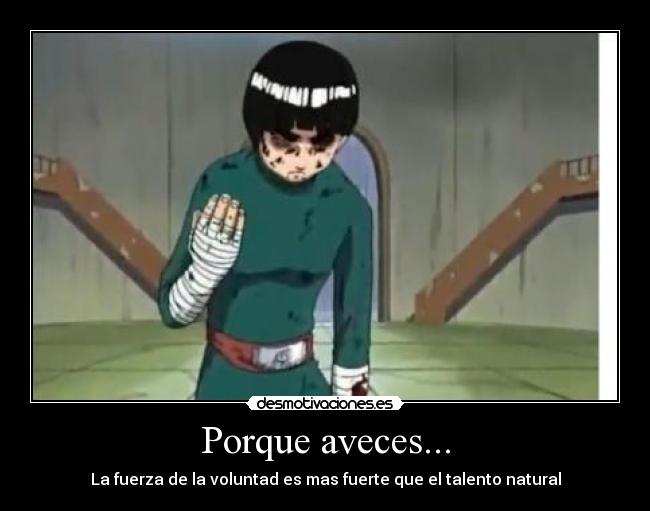 carteles rock lee naruto headliner desmotivaciones