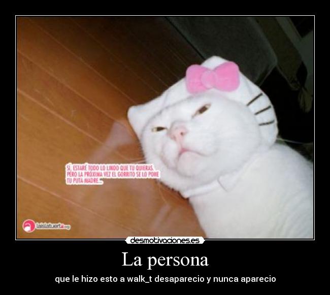 La persona - que le hizo esto a walk_t desaparecio y nunca aparecio