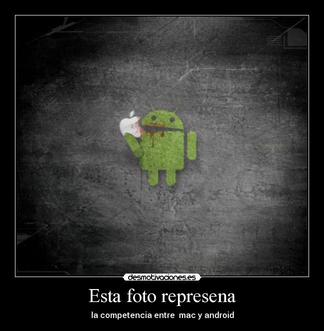 Esta foto represena - la competencia entre mac y android