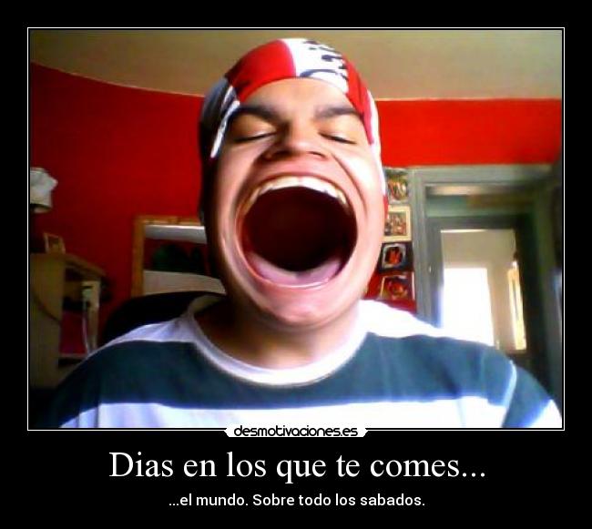 Dias en los que te comes... - ...el mundo. Sobre todo los sabados.