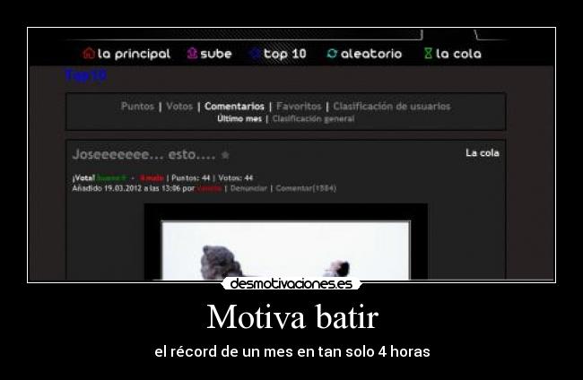 Motiva batir - el récord de un mes en tan solo 4 horas