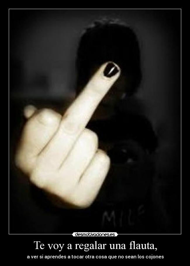 Te voy a regalar una flauta, - a ver si aprendes a tocar otra cosa que no sean los cojones