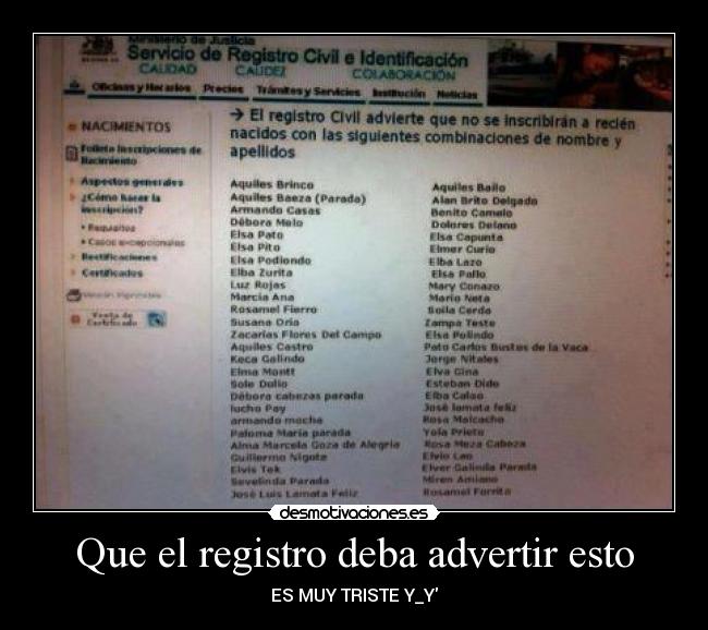 Que el registro deba advertir esto - 