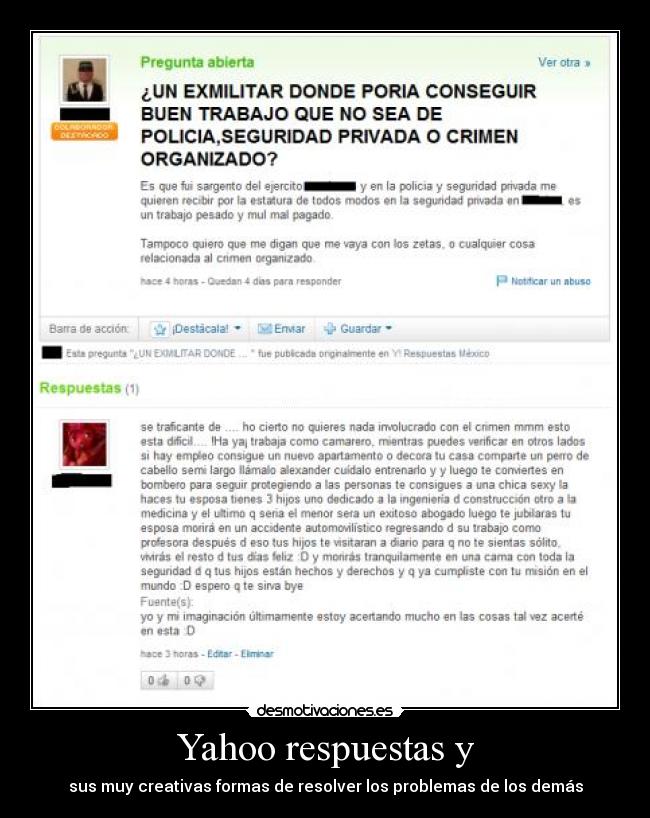 Yahoo respuestas y -