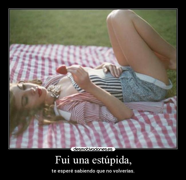 Fui una estúpida, - te esperé sabiendo que no volverías.