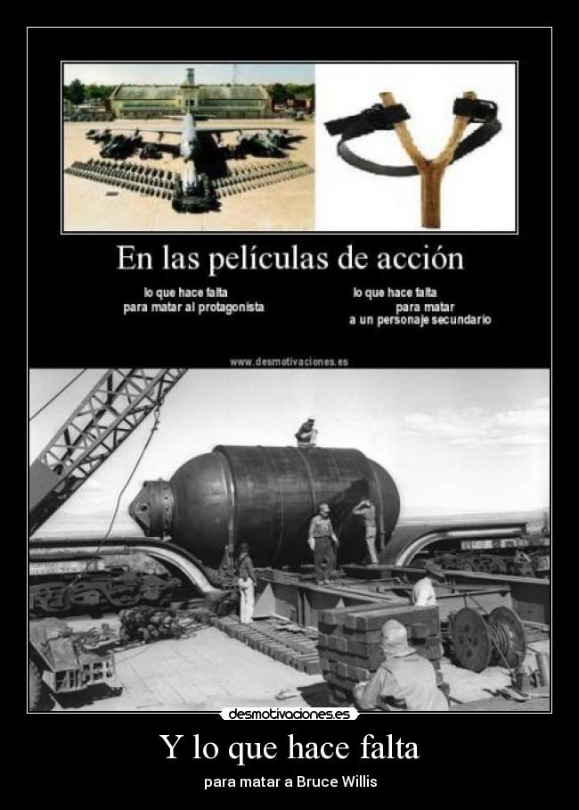 carteles bruce willis peliculas accion arma desmotivaciones