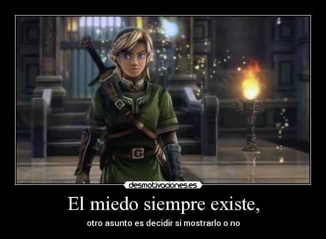 carteles miedo link navi thelegendofzelda wii quiennosabes miedo siempre existe desmotivaciones