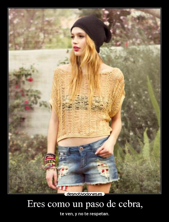 Eres como un paso de cebra, - te ven, y no te respetan.