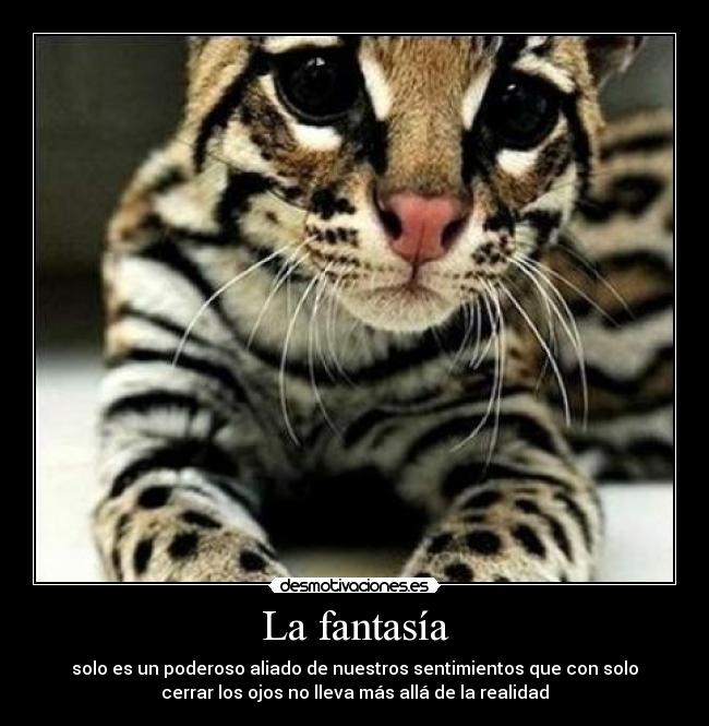 La fantasía - solo es un poderoso aliado de nuestros sentimientos que con solo
cerrar los ojos no lleva más allá de la realidad