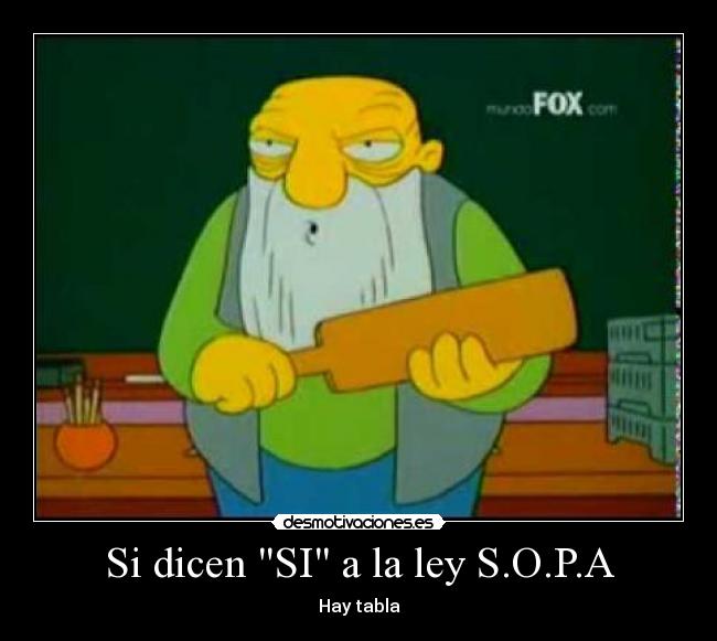 Si dicen SI a la ley S.O.P.A - Hay tabla