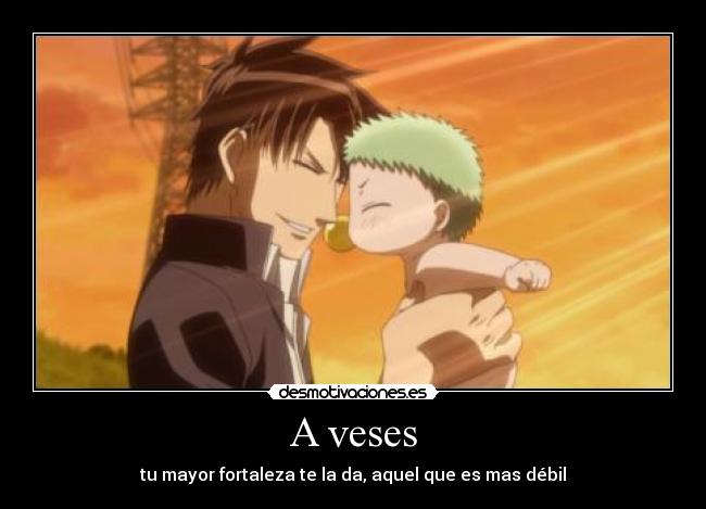 carteles anime beelzebub beel oga padre hijo fortaleza debil desmotivaciones