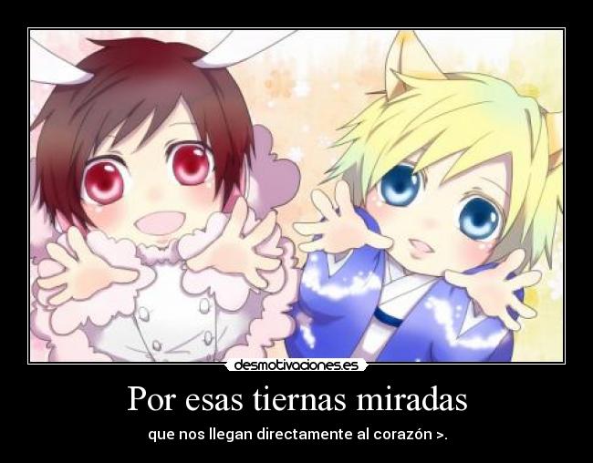 Por esas tiernas miradas - que nos llegan directamente al corazón >.