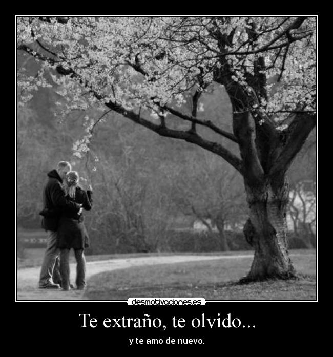 Te extraño, te olvido... - y te amo de nuevo.