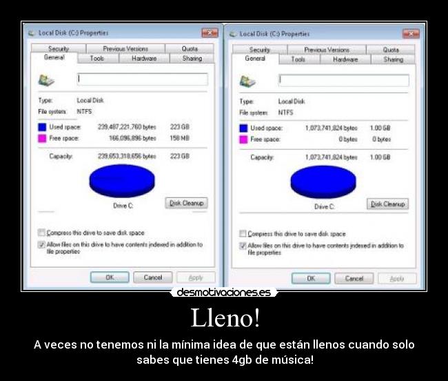 Lleno! - A veces no tenemos ni la mínima idea de que están llenos cuando solo
sabes que tienes 4gb de música!