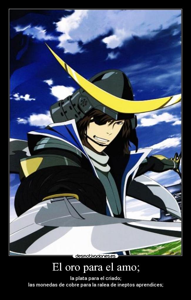 carteles oro para amo frase que encanto libro masamune date desmotivaciones