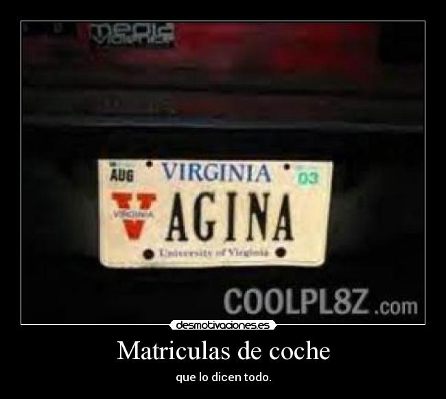 Matriculas de coche - que lo dicen todo.