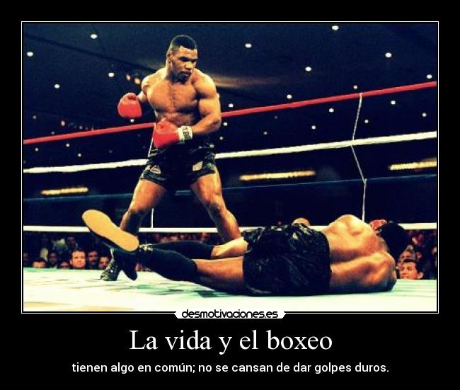 La vida y el boxeo - tienen algo en común; no se cansan de dar golpes duros.
