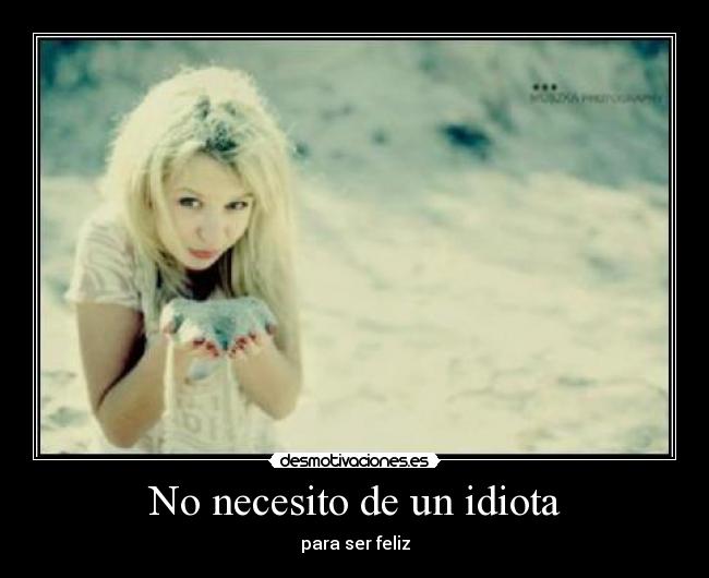 No necesito de un idiota -