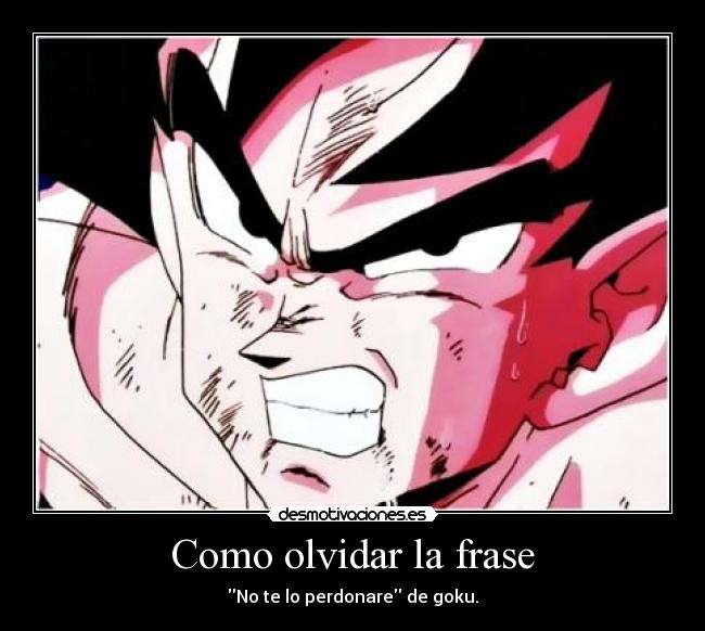 Como olvidar la frase - No te lo perdonare de goku.