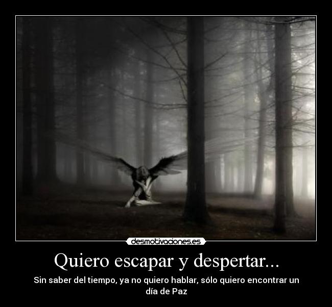 Quiero escapar y despertar... -