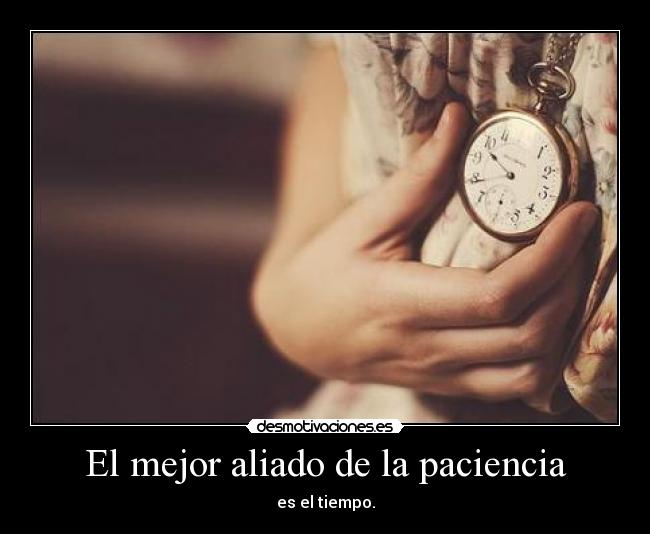 El mejor aliado de la paciencia - es el tiempo.