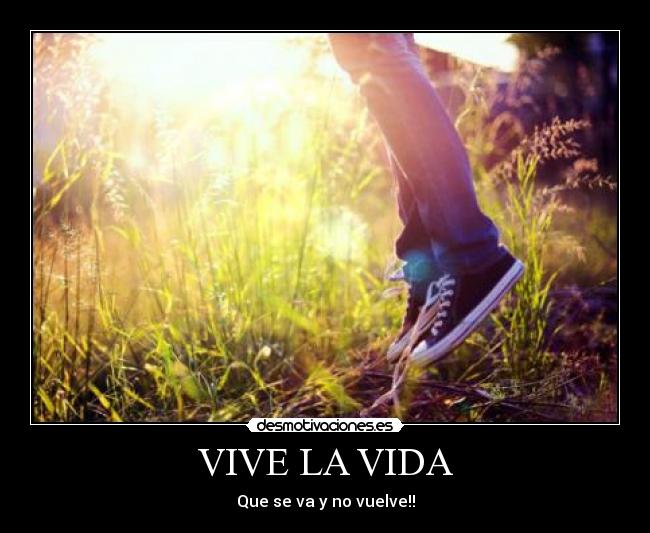 VIVE LA VIDA - Que se va y no vuelve!!