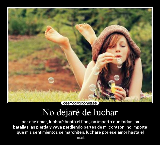 No dejaré de luchar -