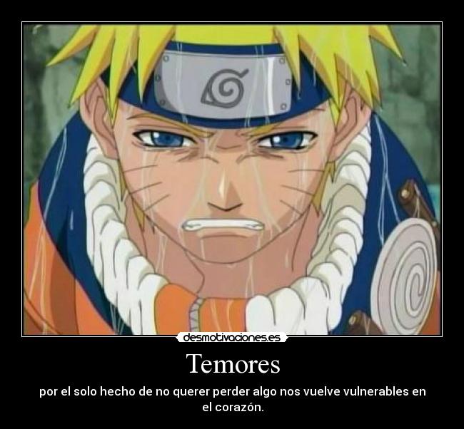 Temores - por el solo hecho de no querer perder algo nos vuelve vulnerables en el corazón.