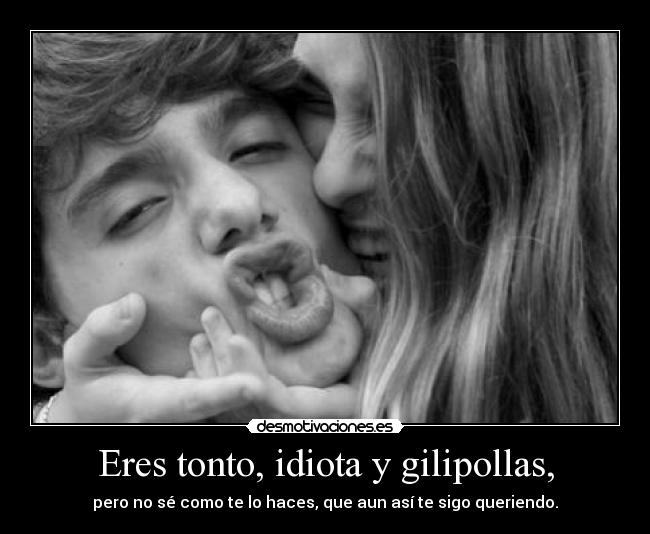 Eres tonto, idiota y gilipollas, - 