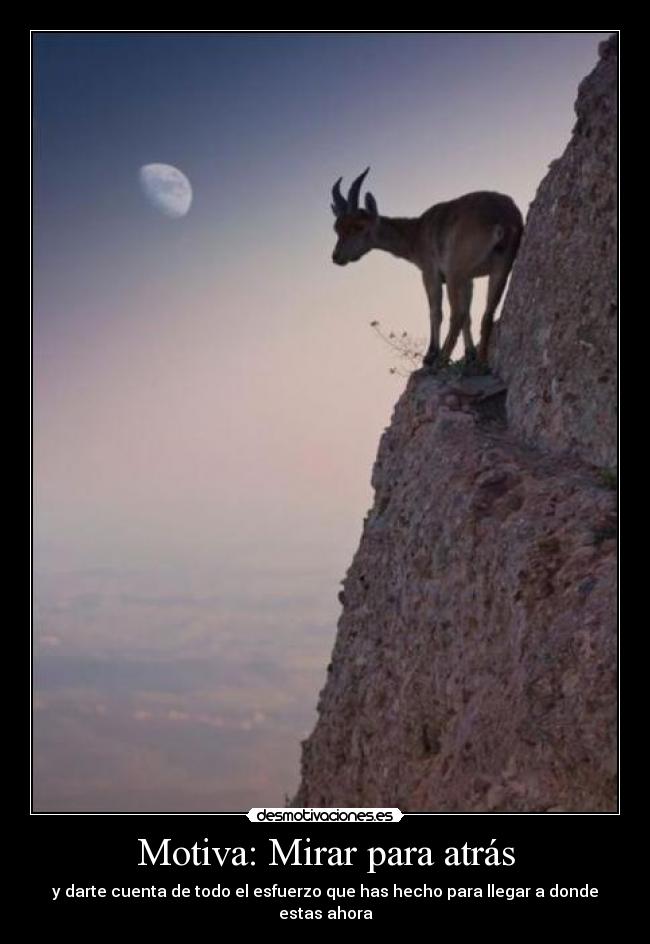 Motiva: Mirar para atrás - y darte cuenta de todo el esfuerzo que has hecho para llegar a donde estas ahora