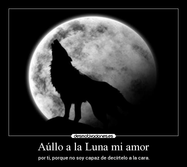 Aúllo a la Luna mi amor - por ti, porque no soy capaz de decírtelo a la cara.