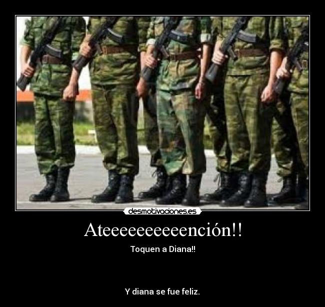 Ateeeeeeeeeención!! - Toquen a Diana!!



Y diana se fue feliz.