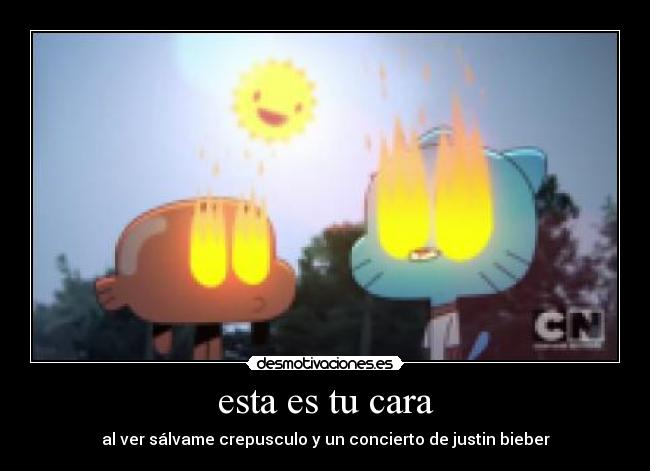 esta es tu cara - al ver sálvame crepusculo y un concierto de justin bieber