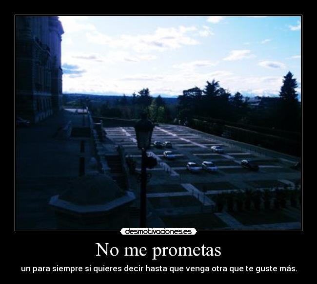 No me prometas - un para siempre si quieres decir hasta que venga otra que te guste más.