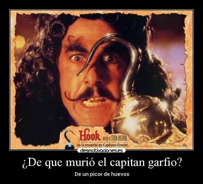 ¿De que murió el capitan garfio? -