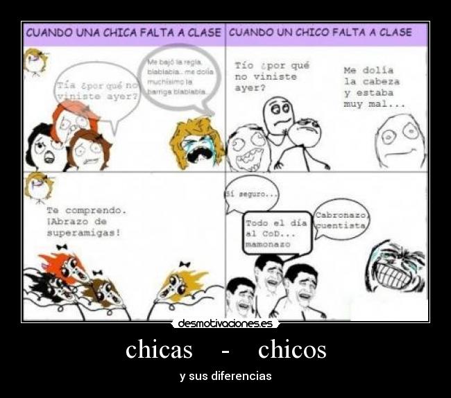 chicas - chicos - y sus diferencias