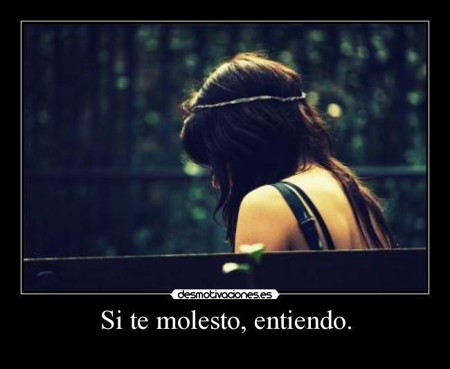 Si te molesto, entiendo. -
