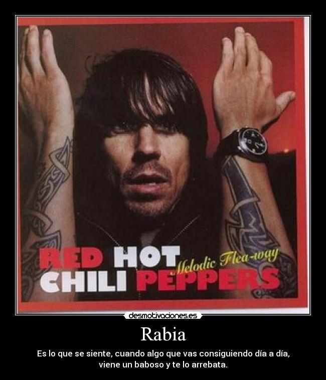 Rabia - Es lo que se siente, cuando algo que vas consiguiendo día a día,
viene un baboso y te lo arrebata.