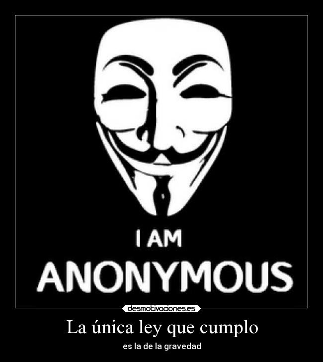 La única ley que cumplo - es la de la gravedad