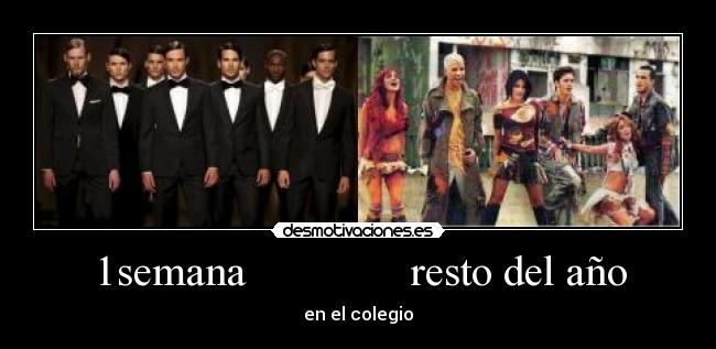 1semana               resto del año - en el colegio