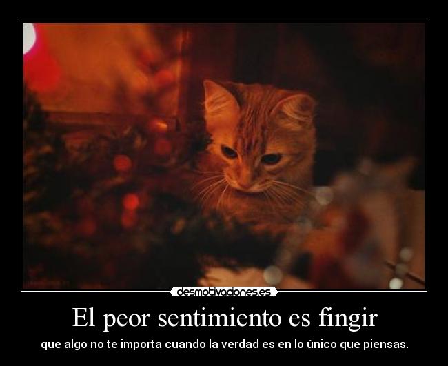 El peor sentimiento es fingir -