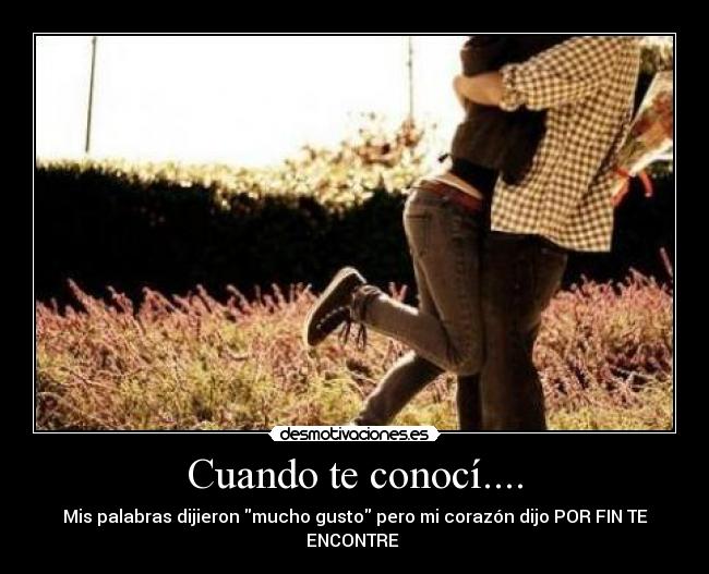 Cuando te conocí.... - Mis palabras dijieron mucho gusto pero mi corazón dijo POR FIN TE ENCONTRE ♥