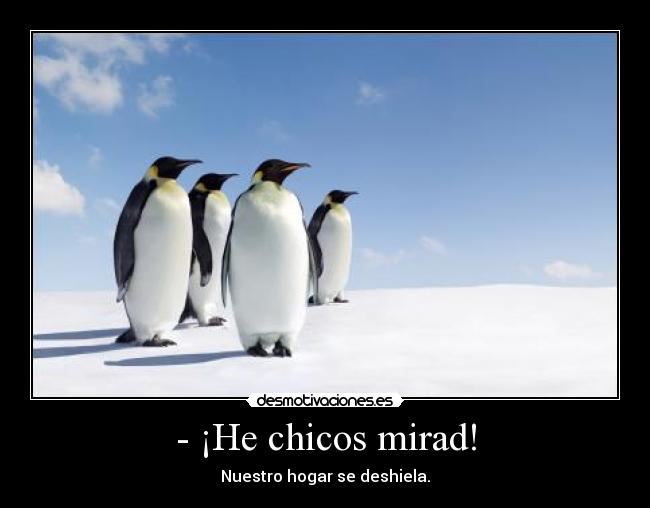 - ¡He chicos mirad! - Nuestro hogar se deshiela.