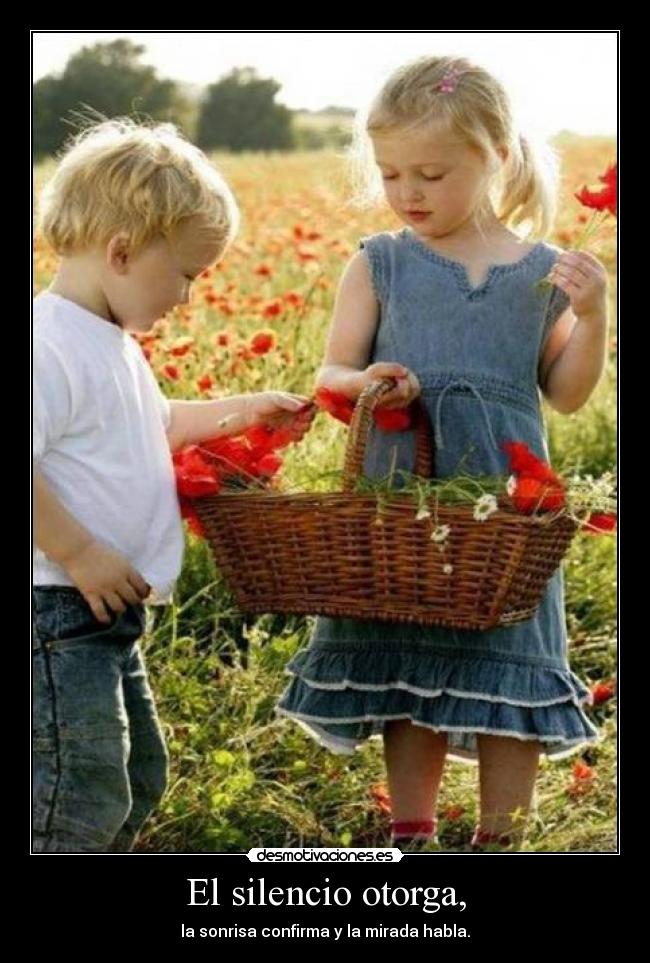 El silencio otorga, - la sonrisa confirma y la mirada habla.