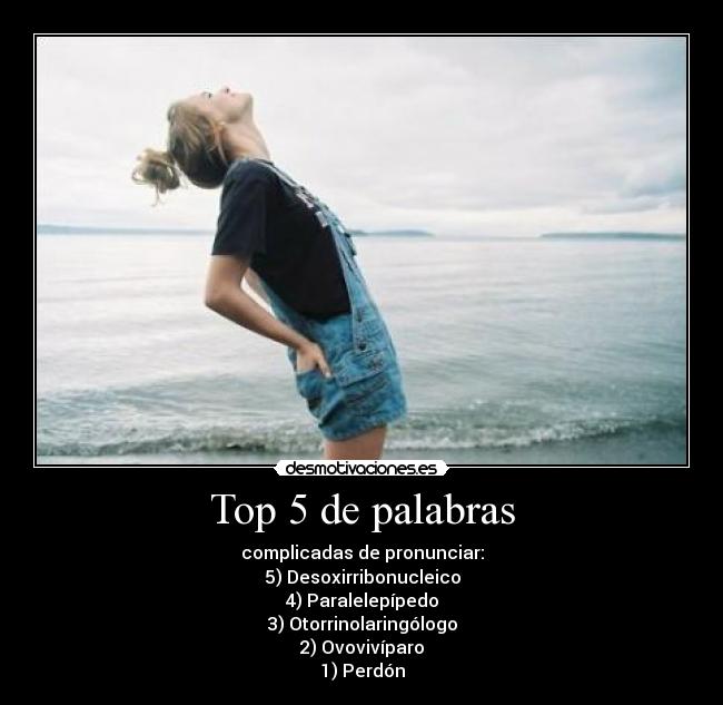 Top 5 de palabras -