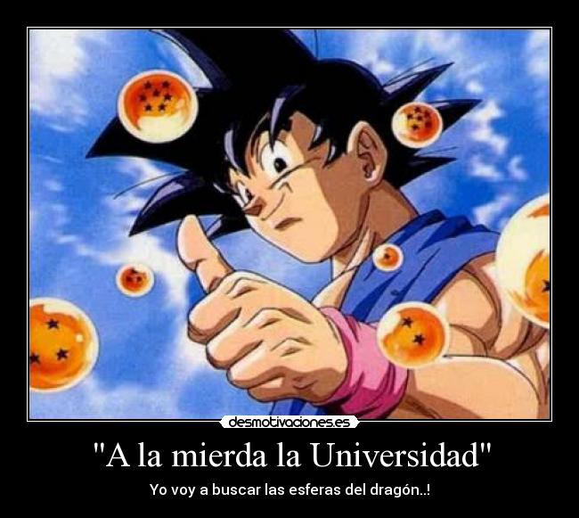 A la mierda la Universidad - Yo voy a buscar las esferas del dragón..!