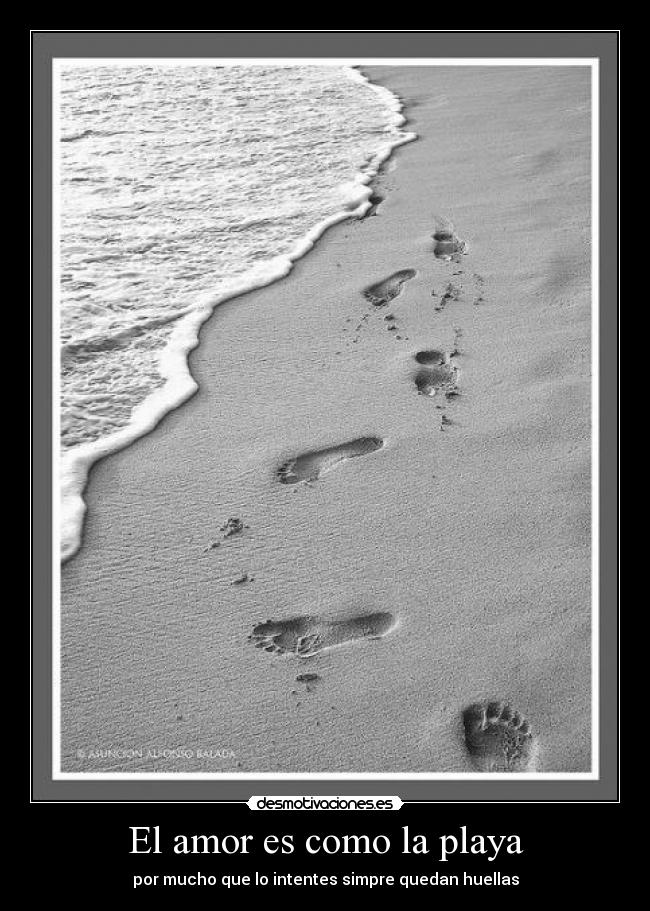 carteles amor amor huellas playa desmotivaciones
