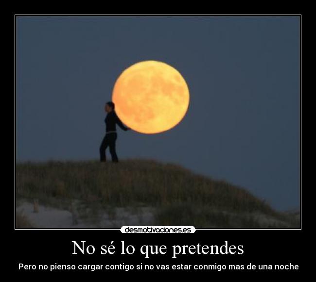 No sé lo que pretendes -