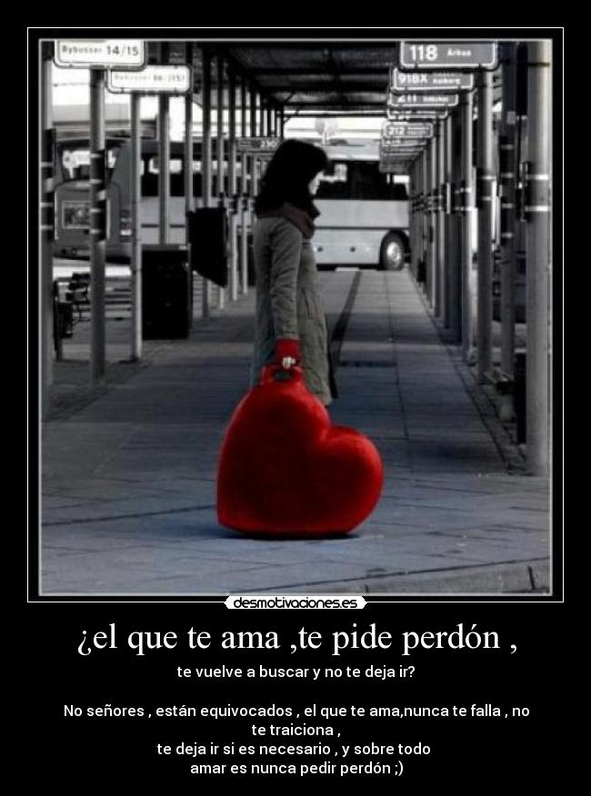 ¿el que te ama ,te pide perdón , -
