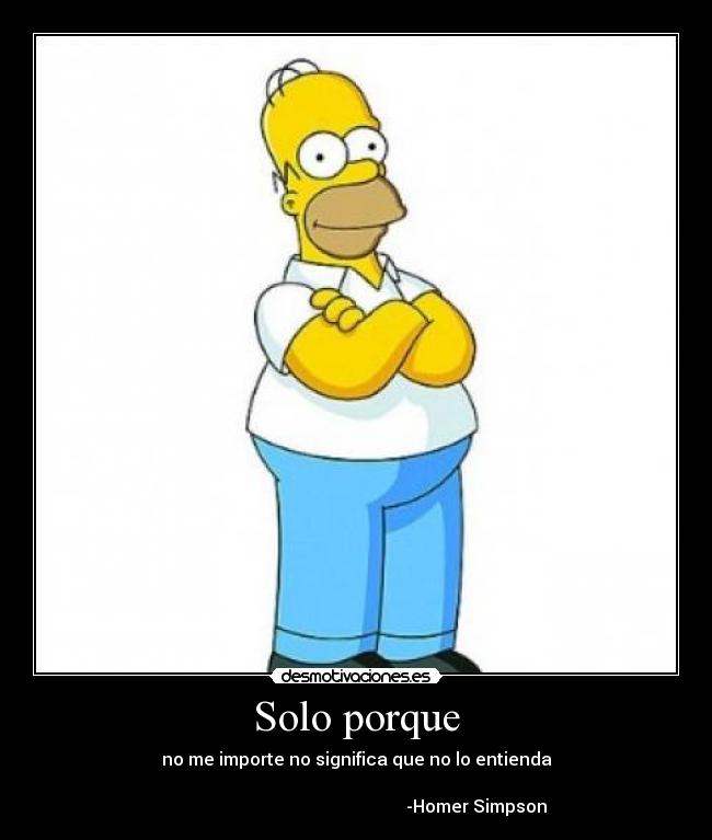 Solo porque - no me importe no significa que no lo entienda
-Homer Simpson